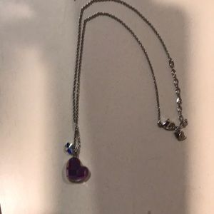 Crystal heart with butterfly necklace